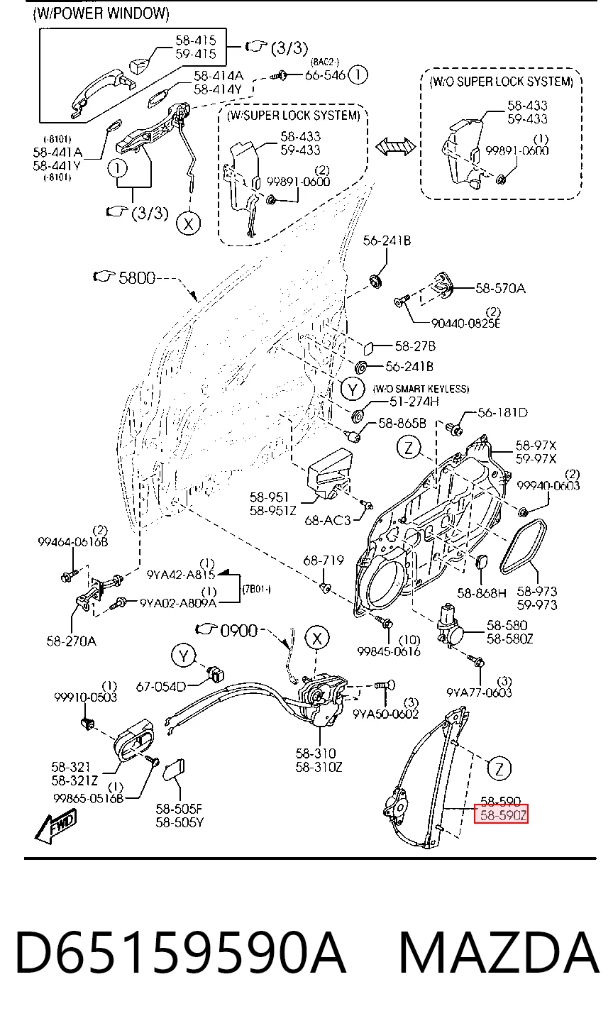 Do koszyka Mechanizm podnoszenia szyby drzwi przednich lewych Mazda 2 II DE