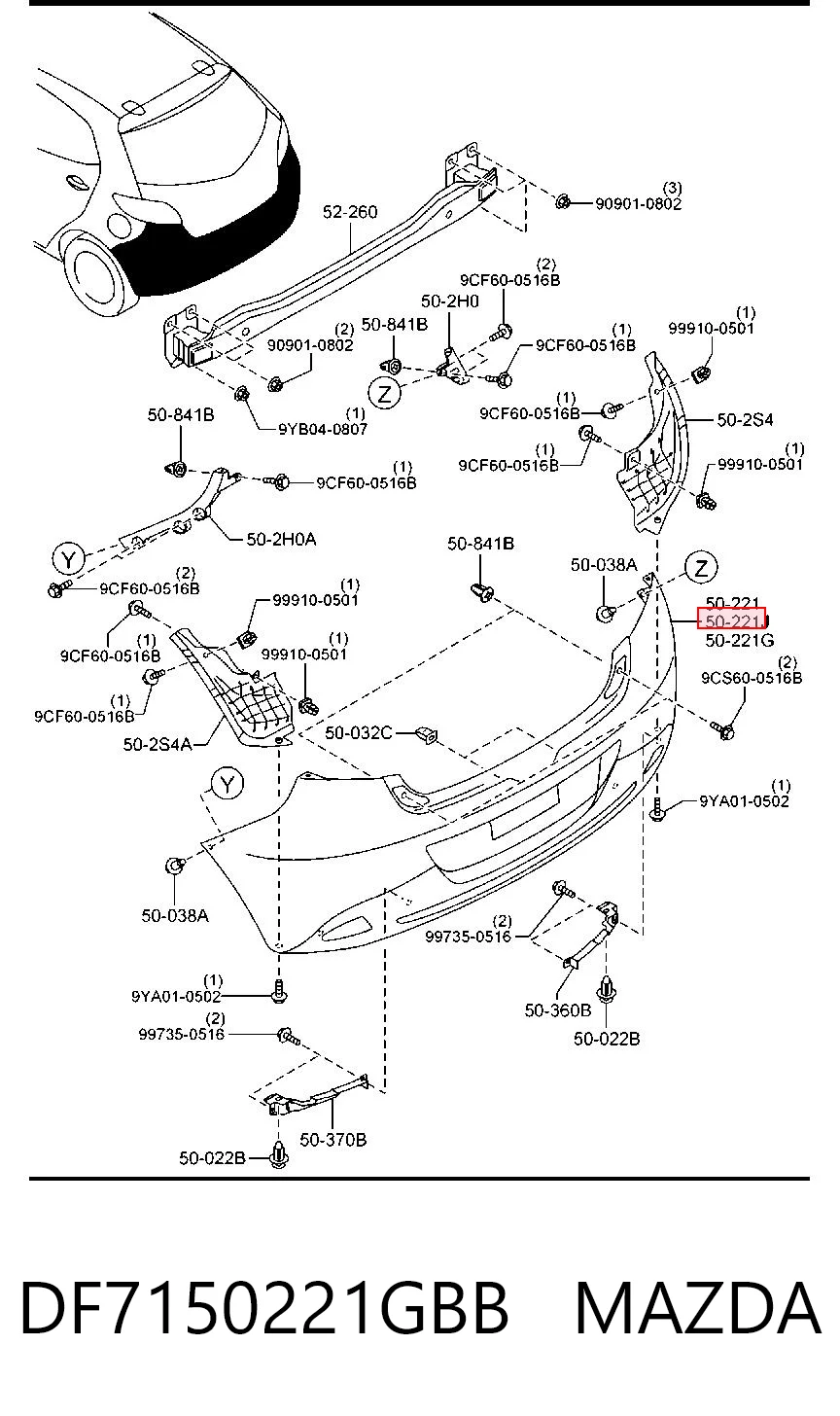 Do koszyka Zderzak tylny Mazda 2 II DE