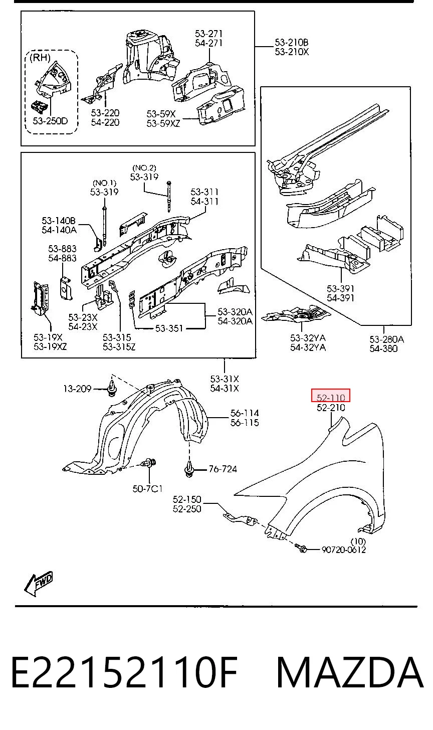 Błotnik przedni prawy do Mazda CX-7  ER