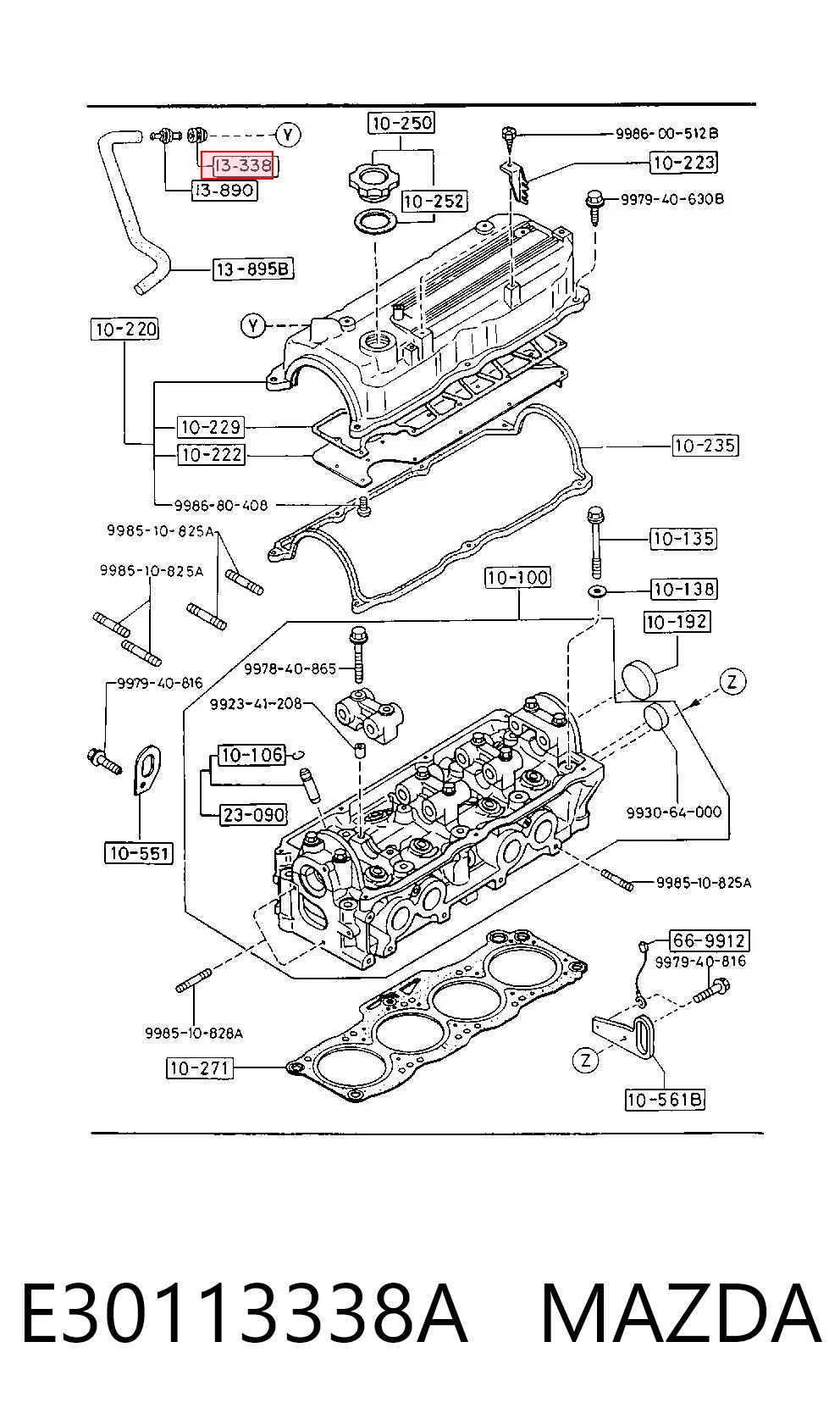E30113338A Mazda Uszczelka zaworu odpowietrzającego bloku silnika