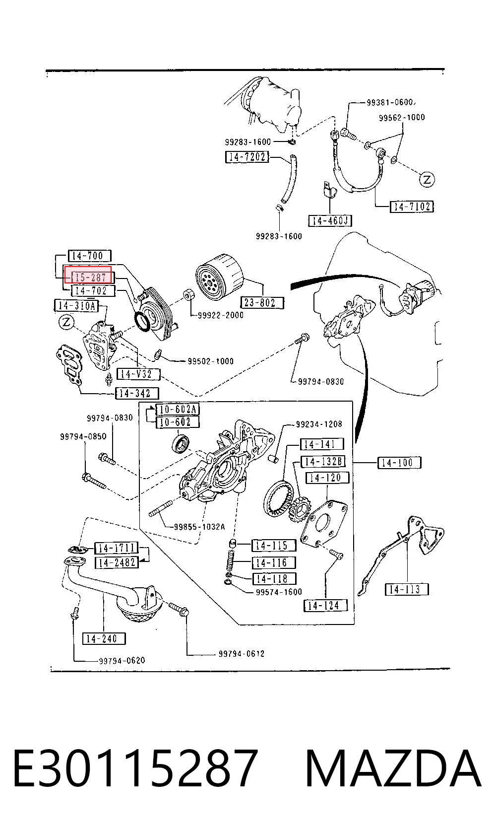 E30115287 Mazda Pompa chłodząca wodna