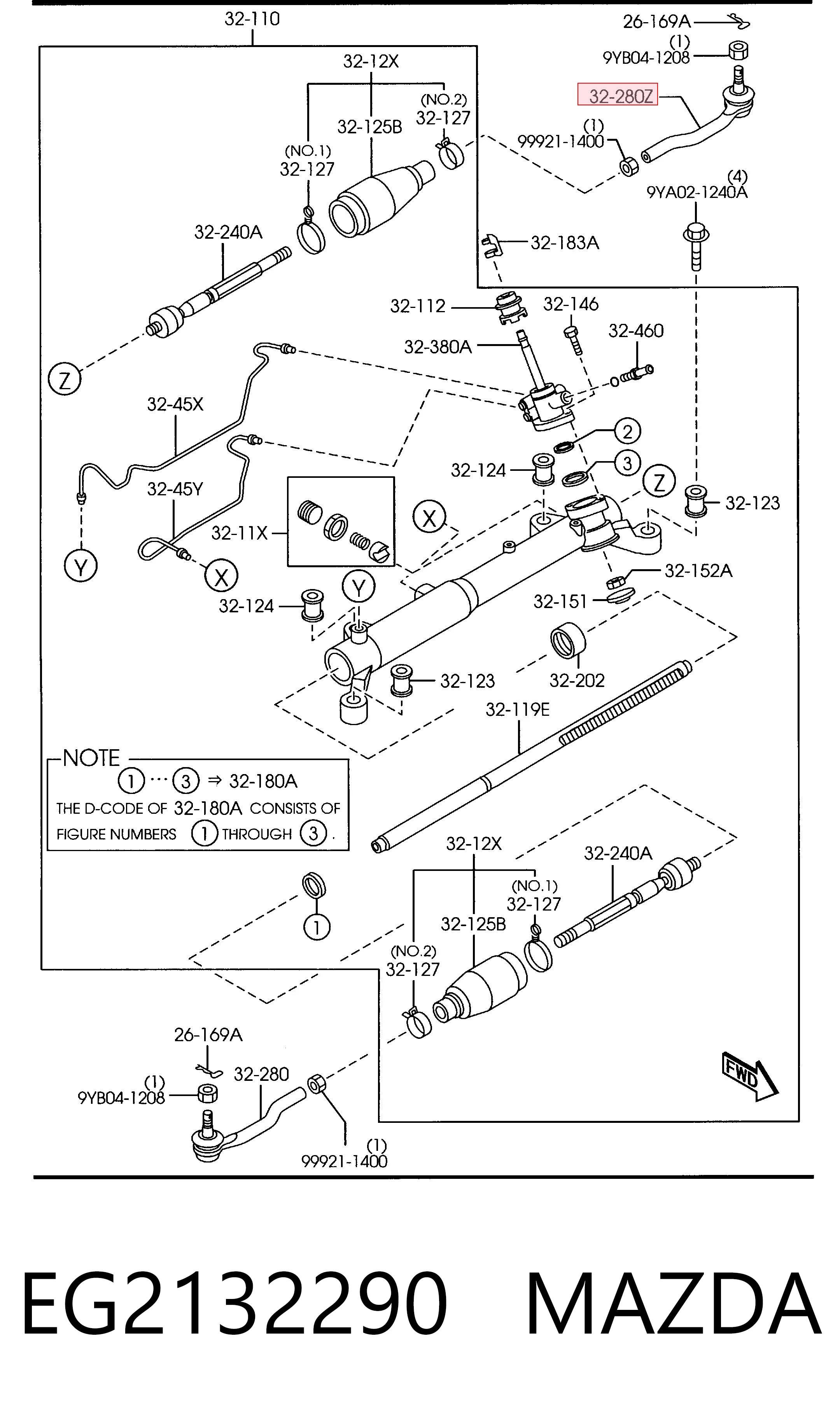 EG2132290 Mazda Końcówka drążka kierowniczego zewnętrzna