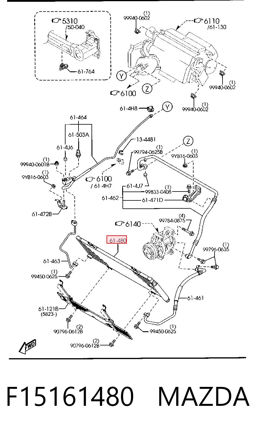 F15161480 Mazda Chłodnica klimatyzacji