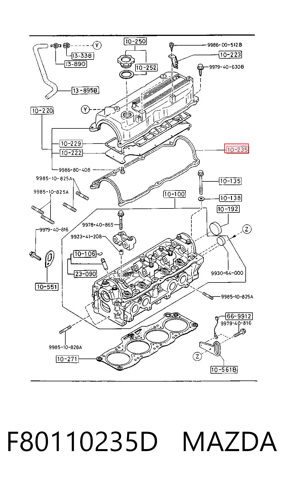 Do koszyka Uszczelka pokrywy zaworowej silnika Mazda 929 III HC