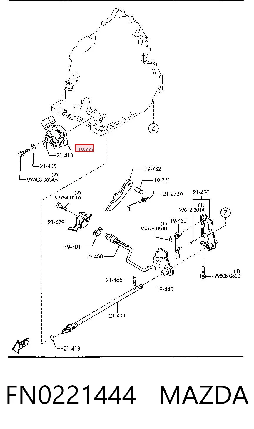 FN0221444 Mazda Czujnik automatycznej skrzyni biegów