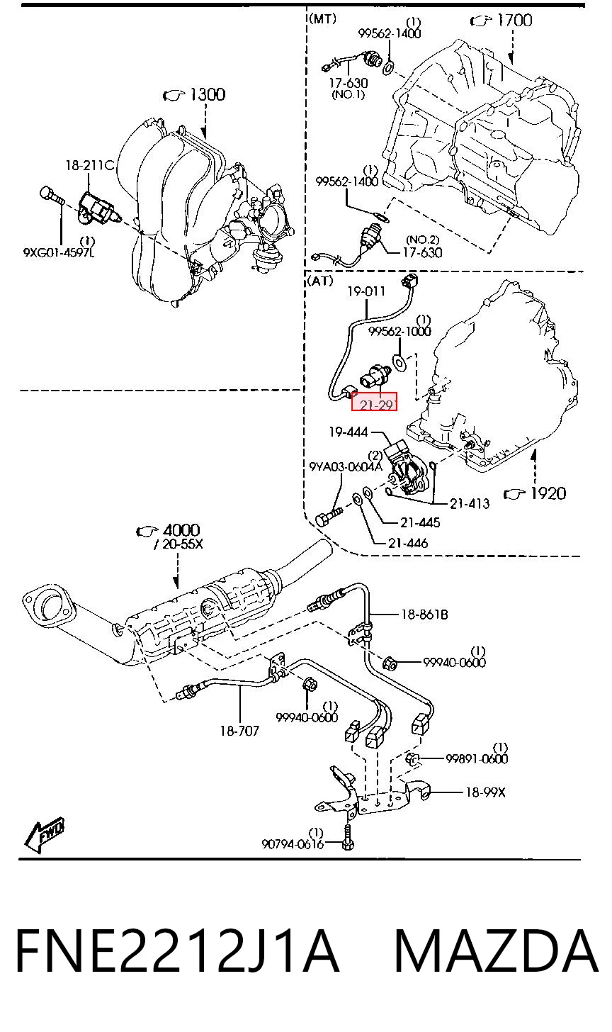 FNE2212J1A Mazda Czujnik ciśnienia oleju skrzyni biegów