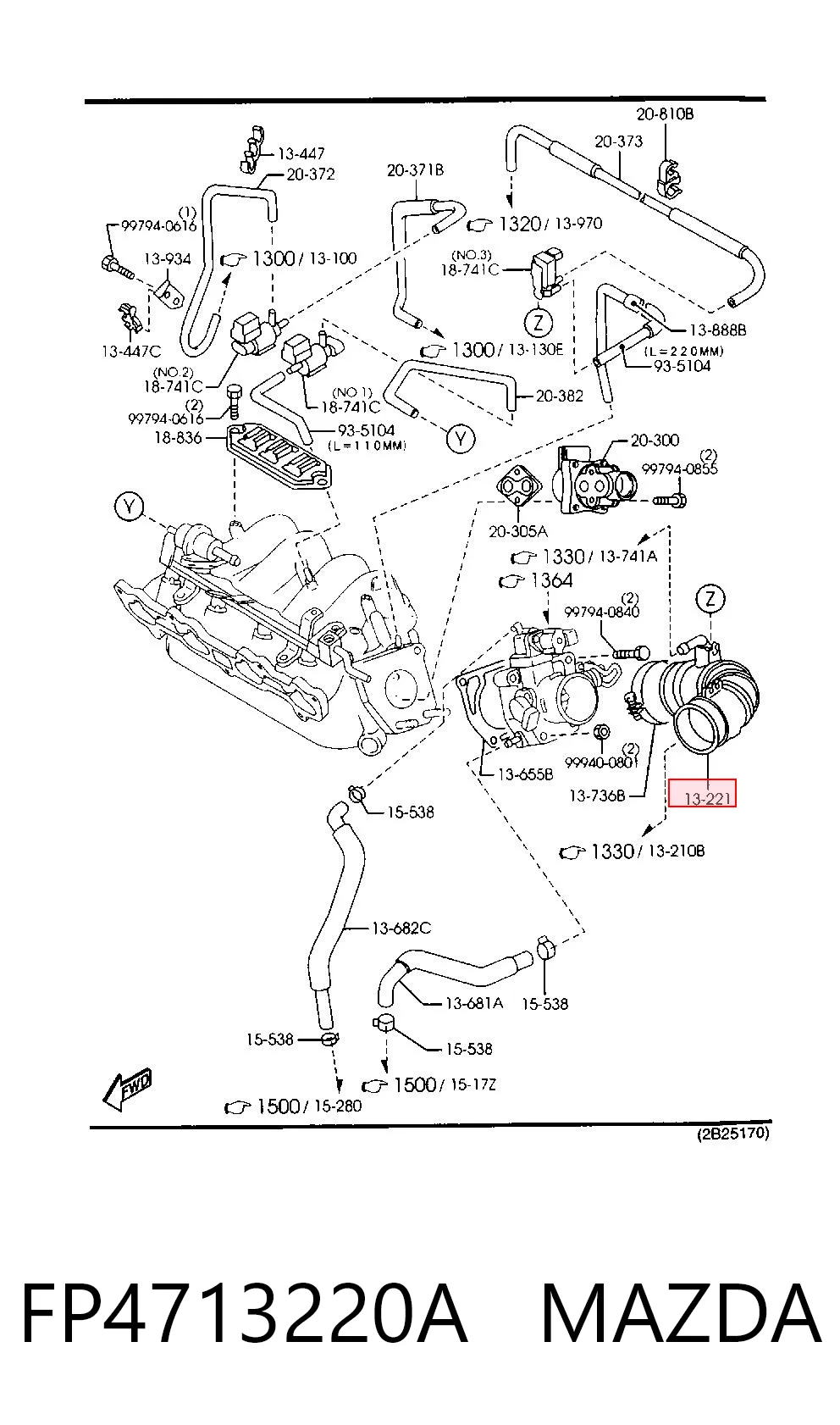 Do koszyka Króciec powietrza, przepływomierz Mazda 323 F VI BJ