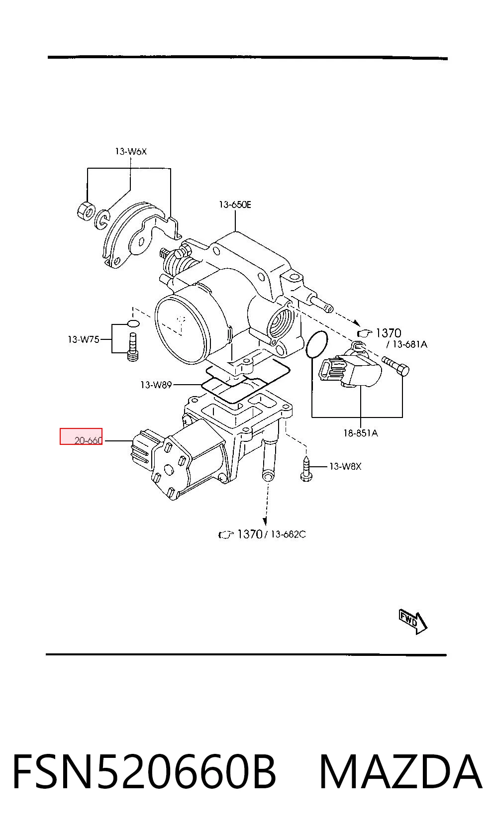 FSN520660B Mazda Regulator biegu jałowego