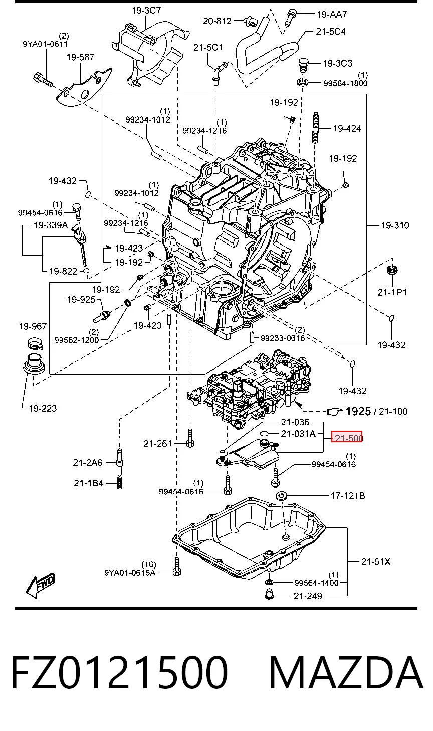 FZ0121500 Mazda Filtr automatycznej skrzyni biegów