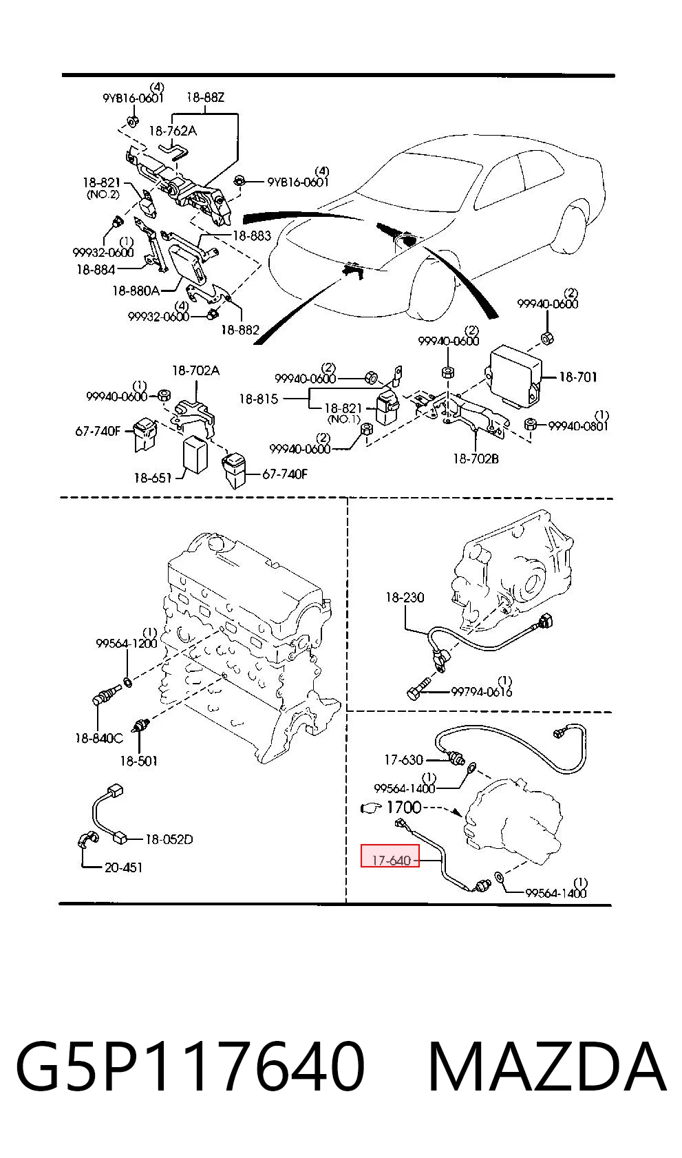 G5P117640 Mazda Czujnik włączania światła cofania