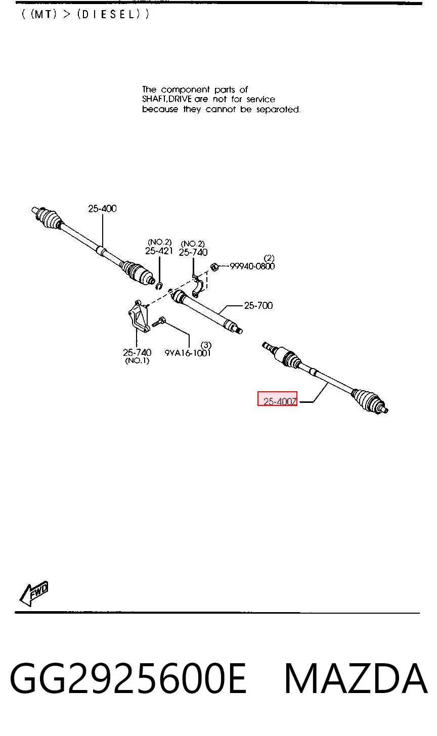 Półoś napędowa przednia lewa do Mazda 3  BK