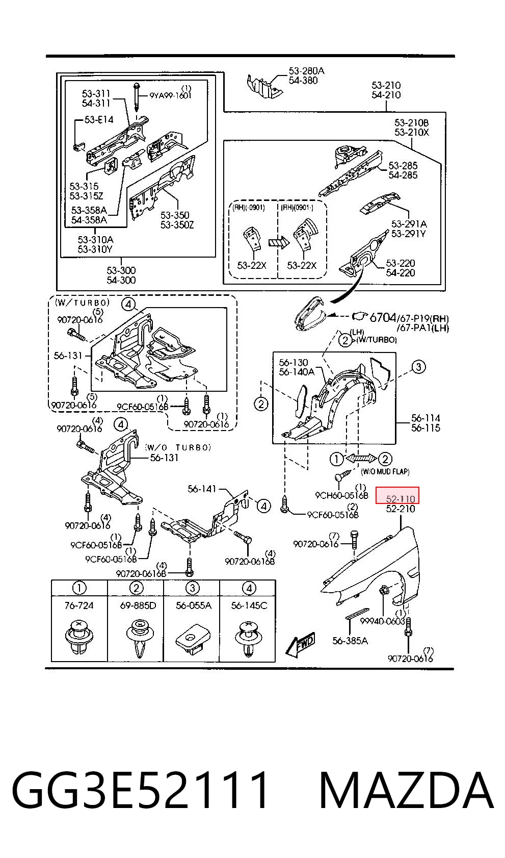 Błotnik przedni prawy do Mazda 626 V GF