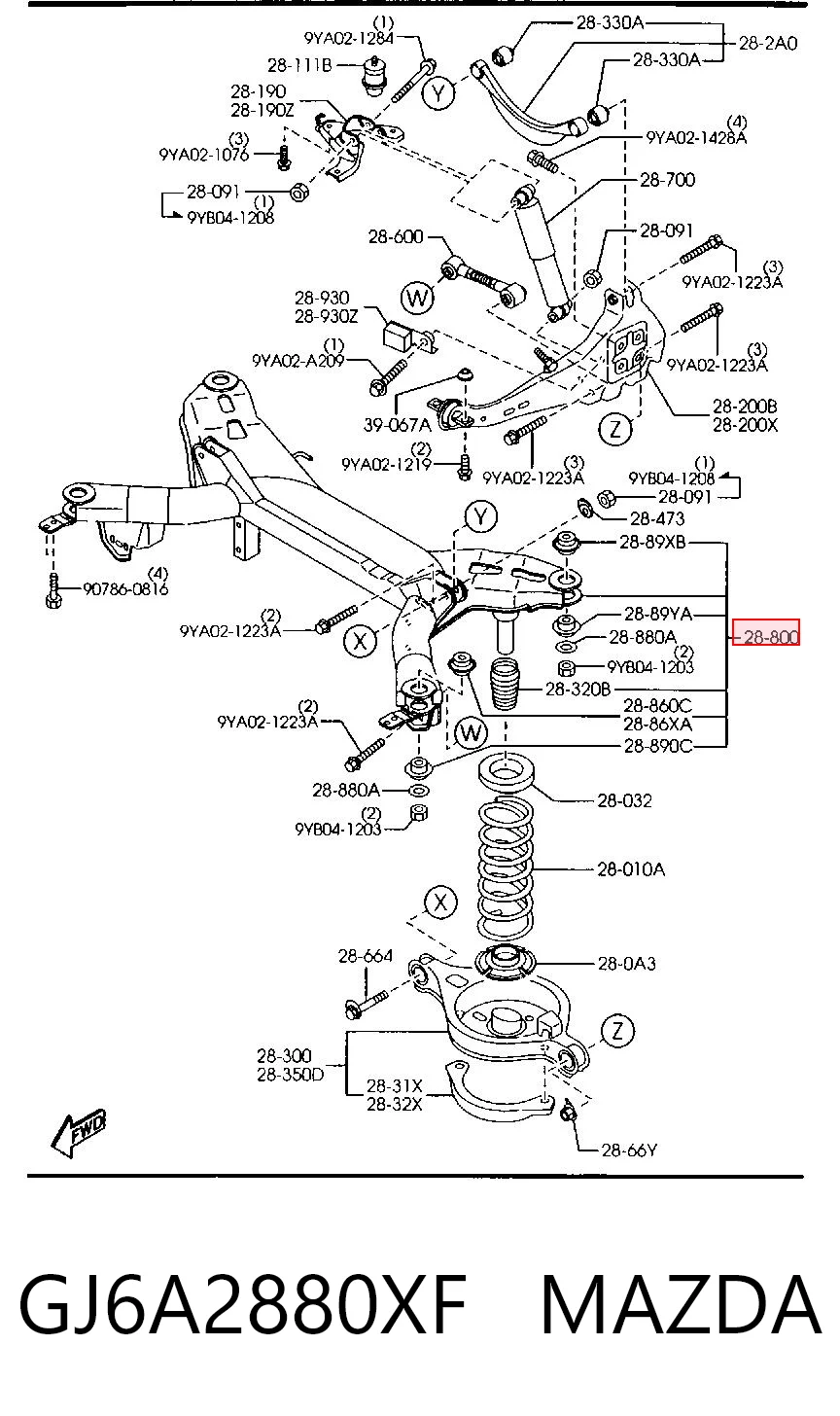 Korpus osi tylnej do Mazda 6  GY