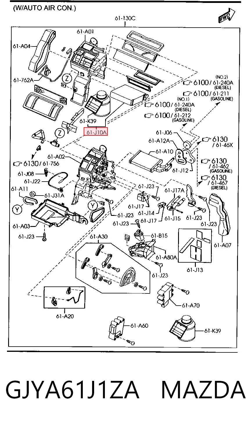 Parownik klimatyzacji do Mazda 6  GG