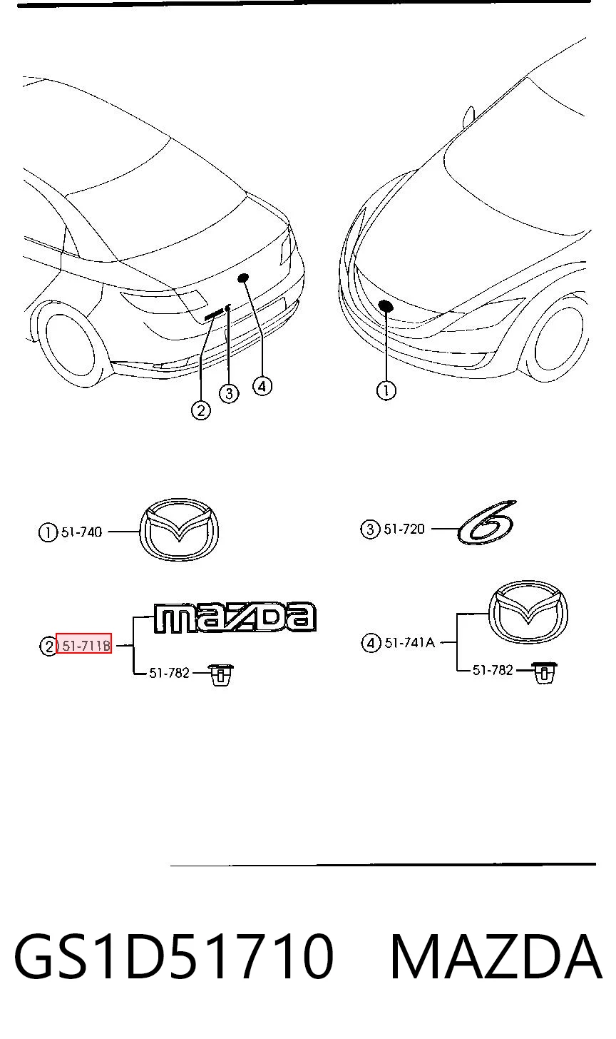 Kupić Emblemat na klapę bagaznika (znaczek firmowy) Mazda 6 GH w dobrej cenie