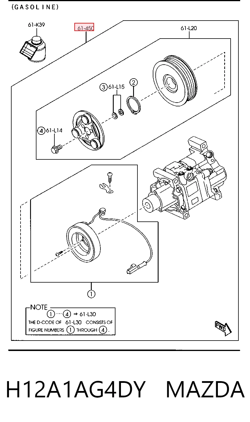 H12A1AG4DY Mazda Sprężarka klimatyzacji