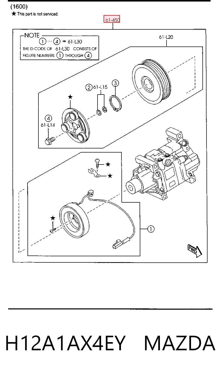 H12A1AX4EY Mazda Sprężarka klimatyzacji