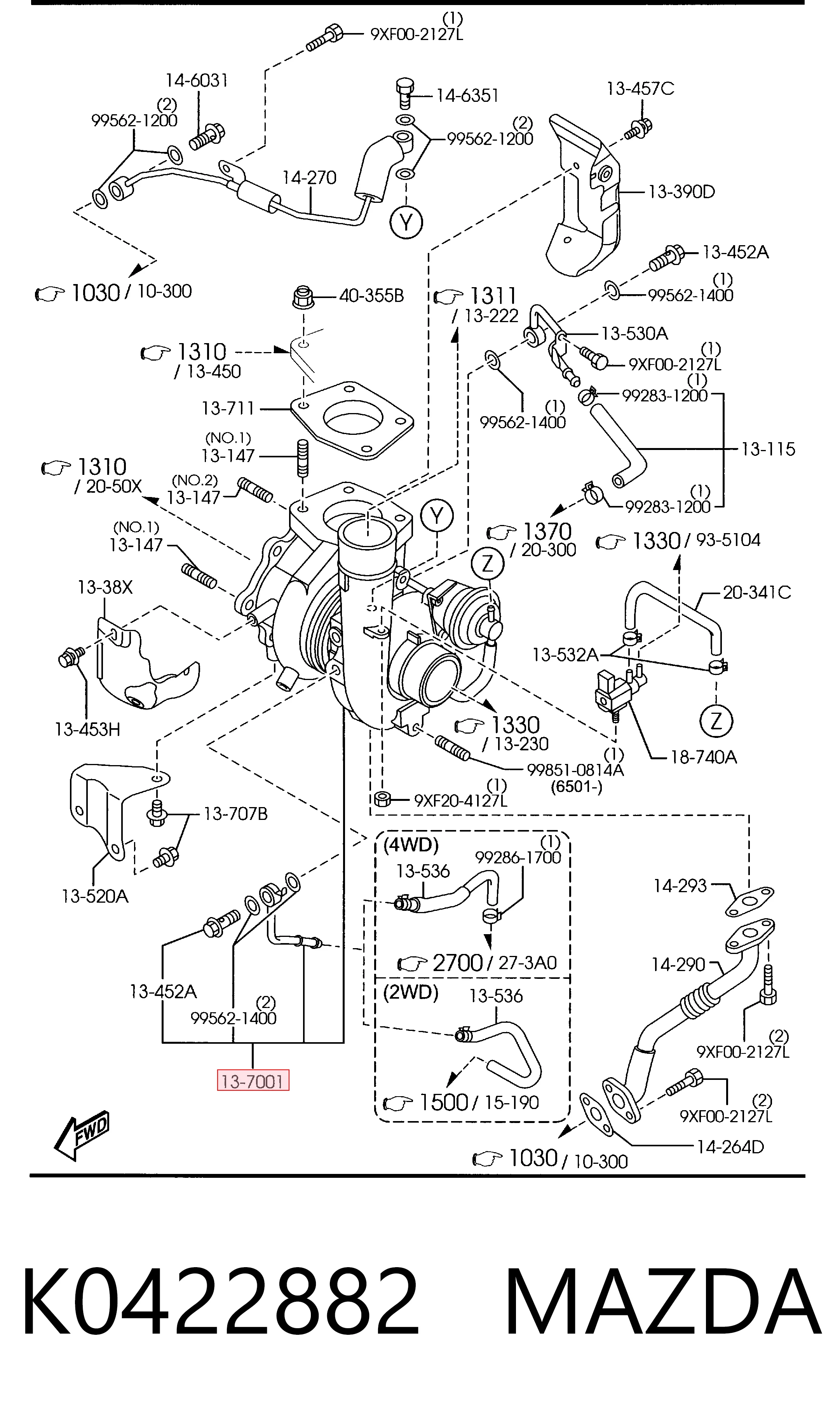 K0422882 Mazda Turbina