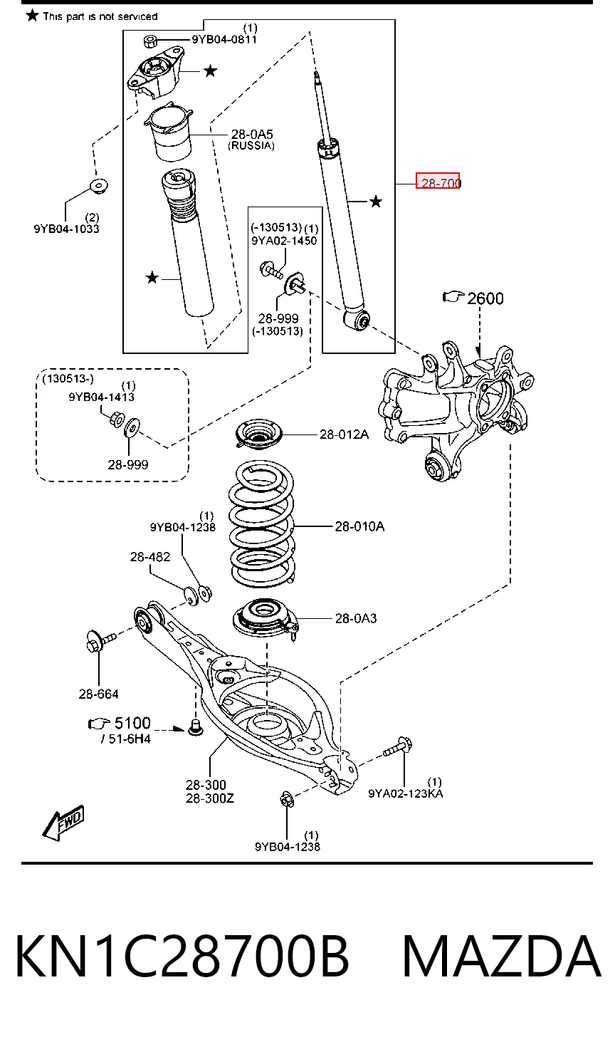 KN1C28700B Mazda