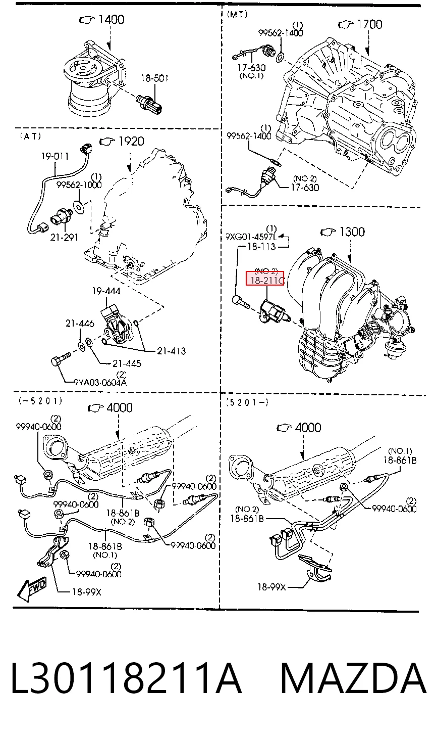 L30118211A Mazda Czujnik ciśnienia w kolektorze ssącym, MAP