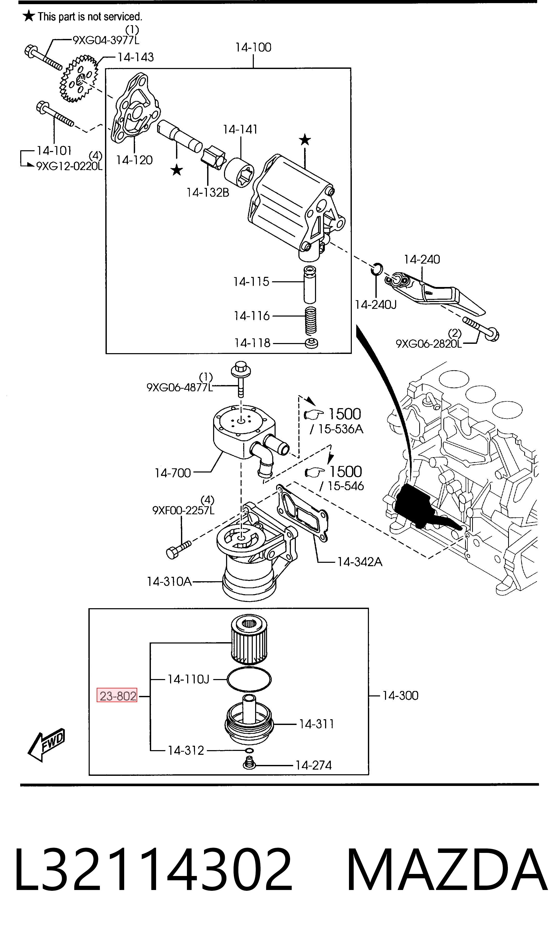L32114302 Mazda Filtr oleju