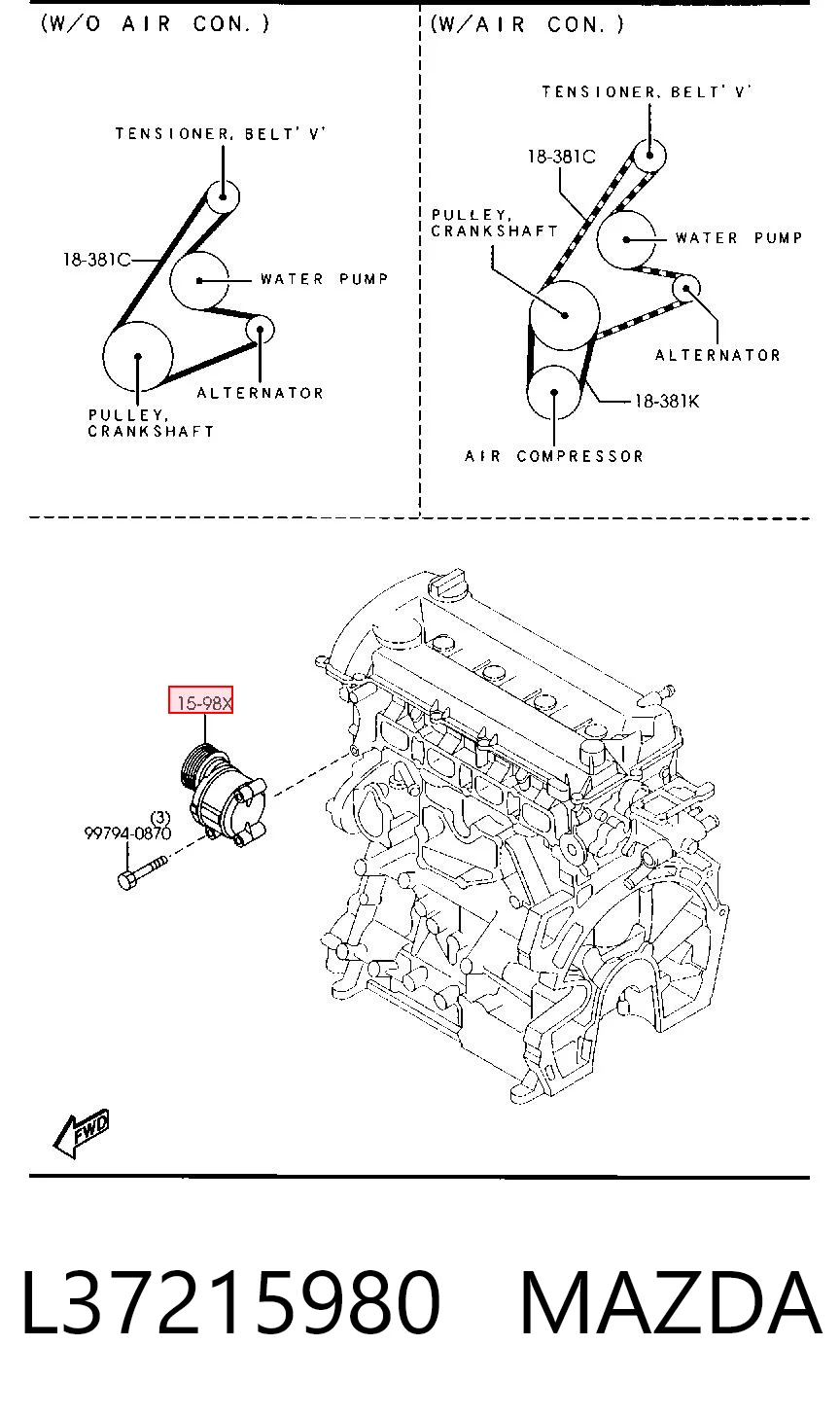 L37215980 Mazda Napinacz paska napędowego