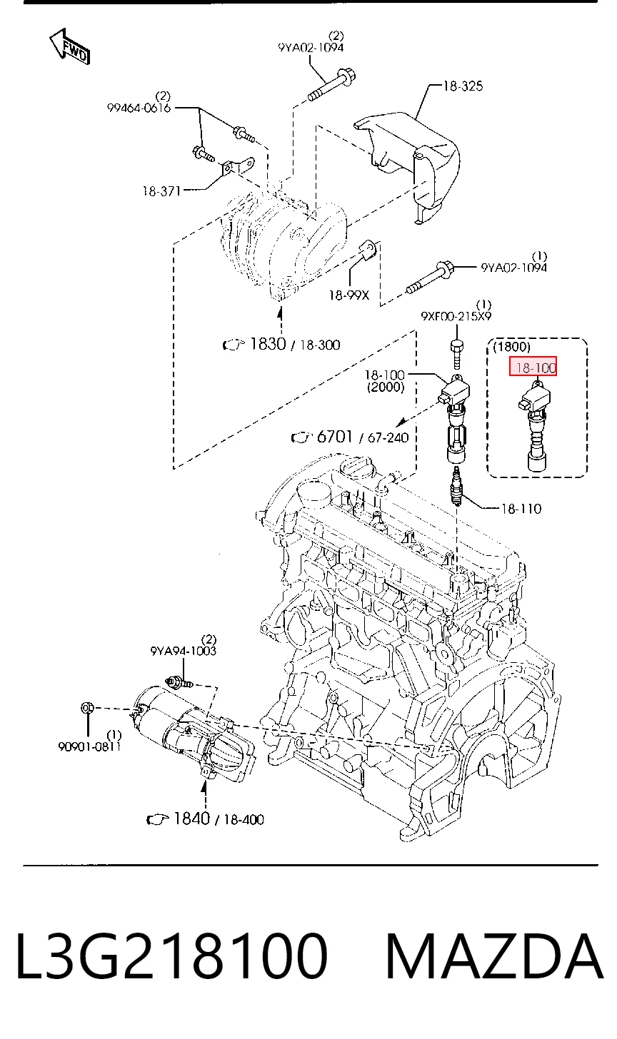 L3G218100 Mazda Cewka zapłonowa
