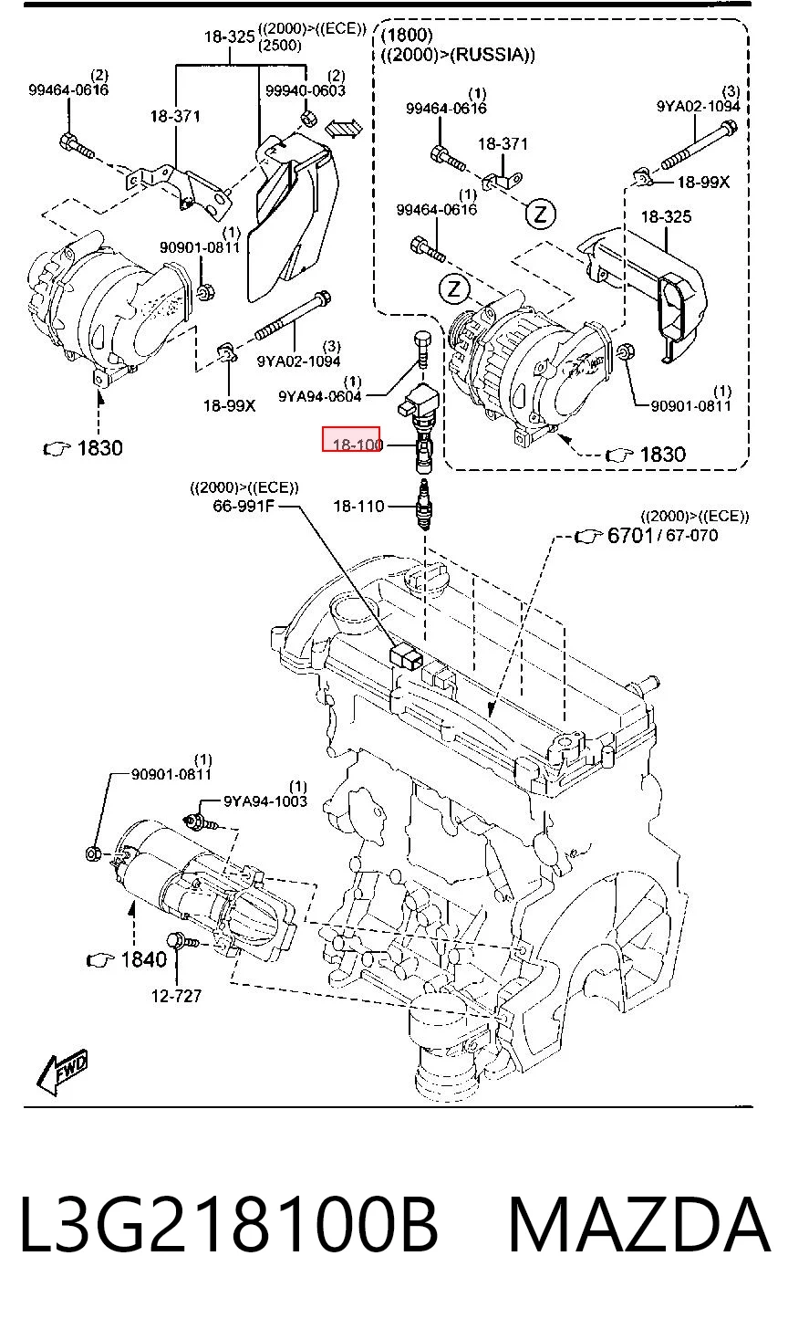 L3G218100B Mazda Cewka zapłonowa