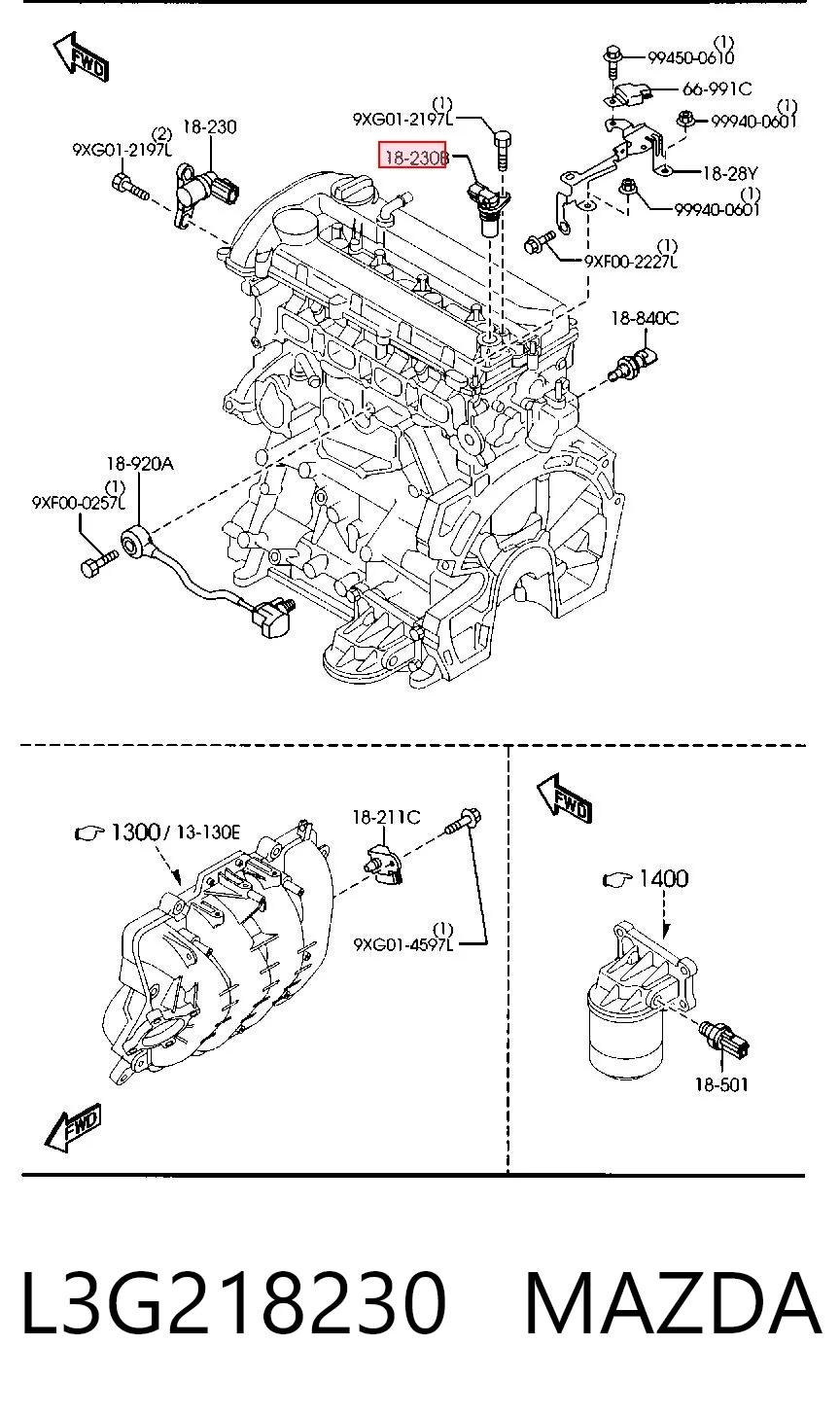 L3G218230 Mazda Czujnik położenia wałka rozrządu