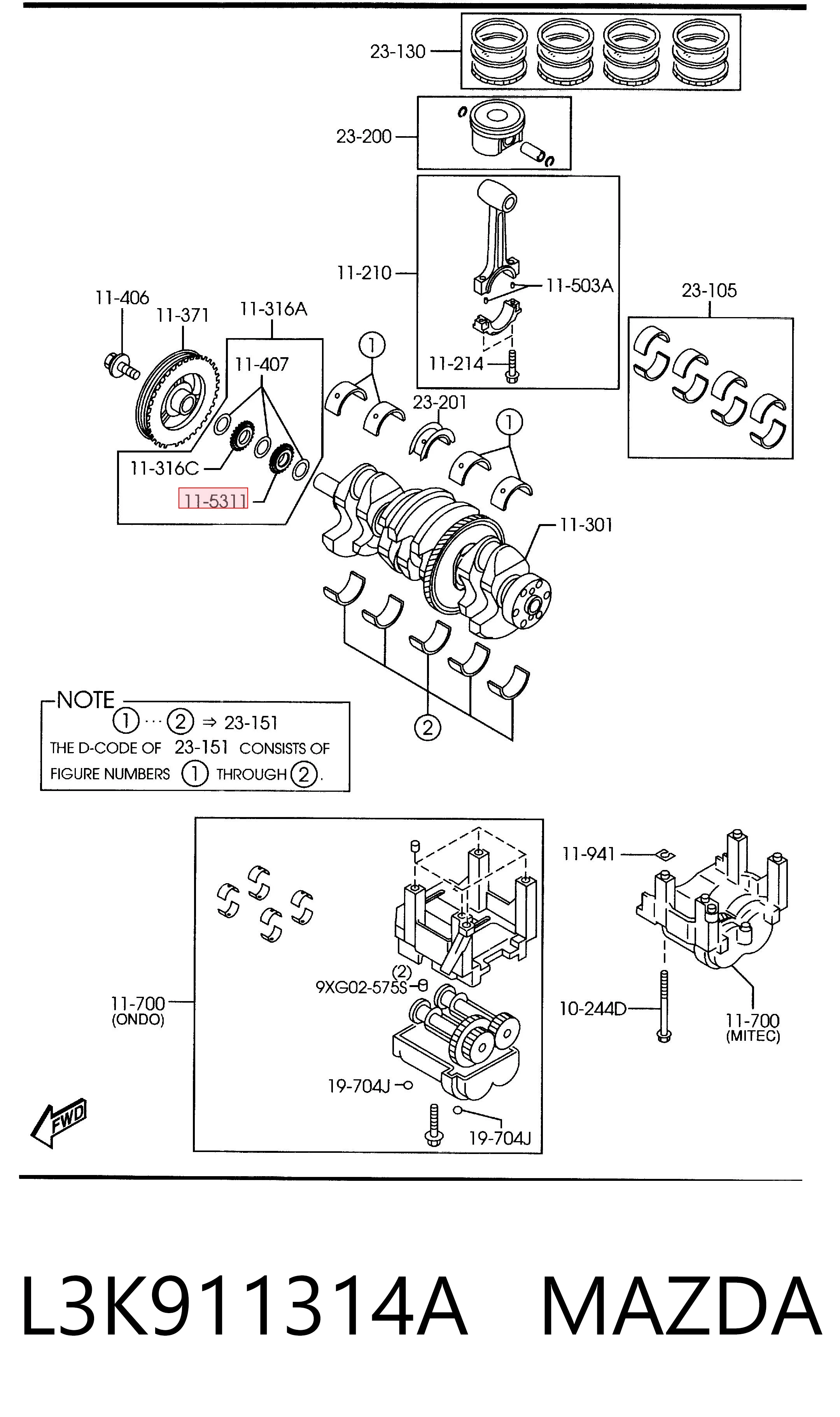 L3K911314A Mazda