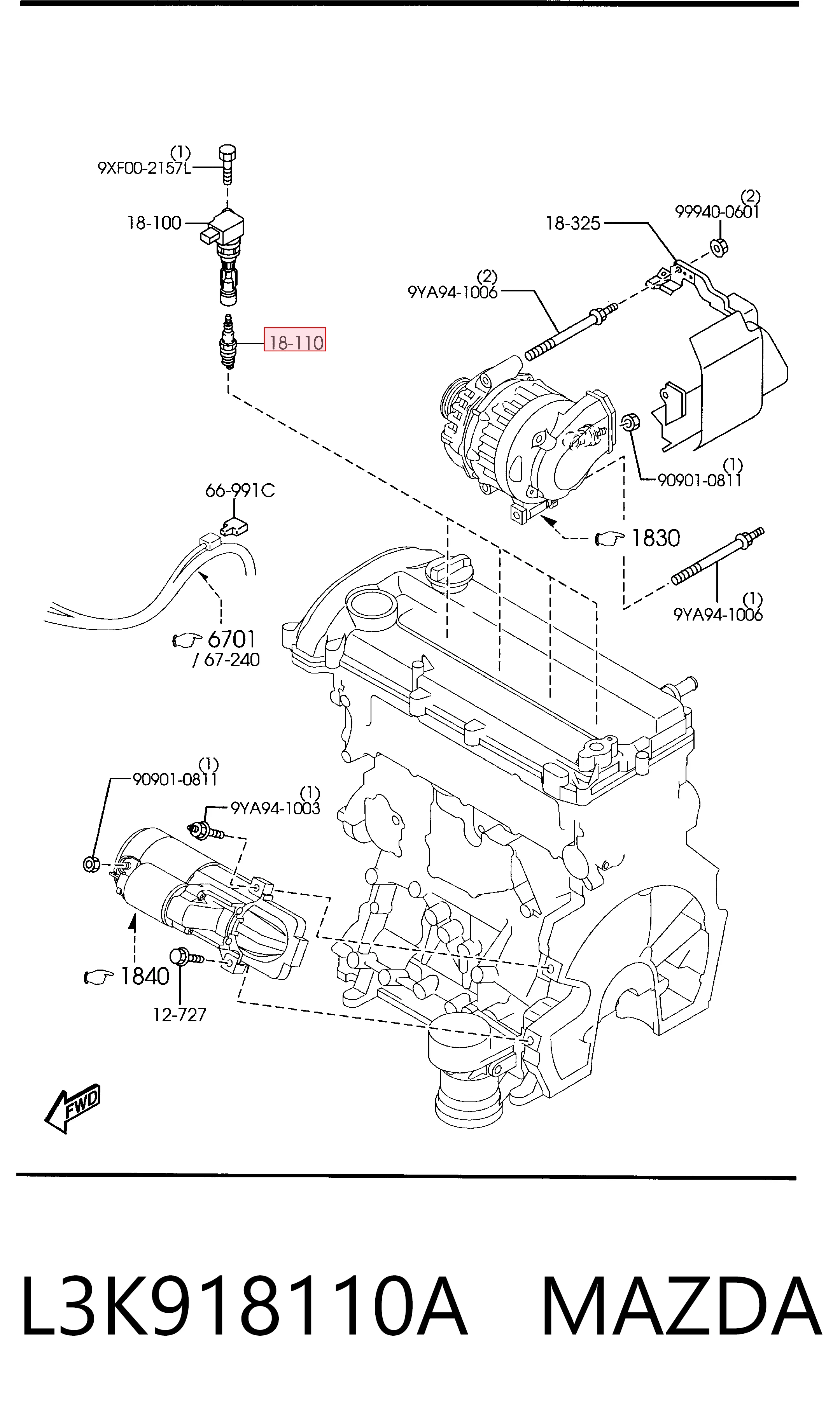 L3K918110A Mazda