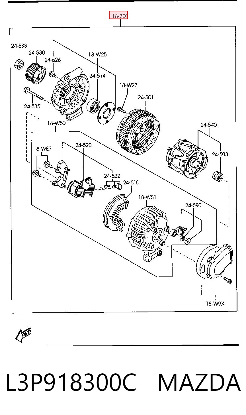 L3P918300C Mazda Alternator
