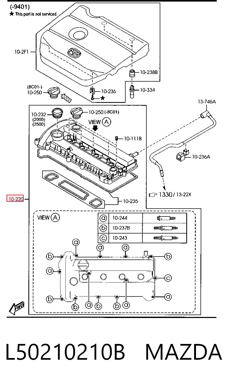 L50210210B Mazda Pokrywa zaworowa