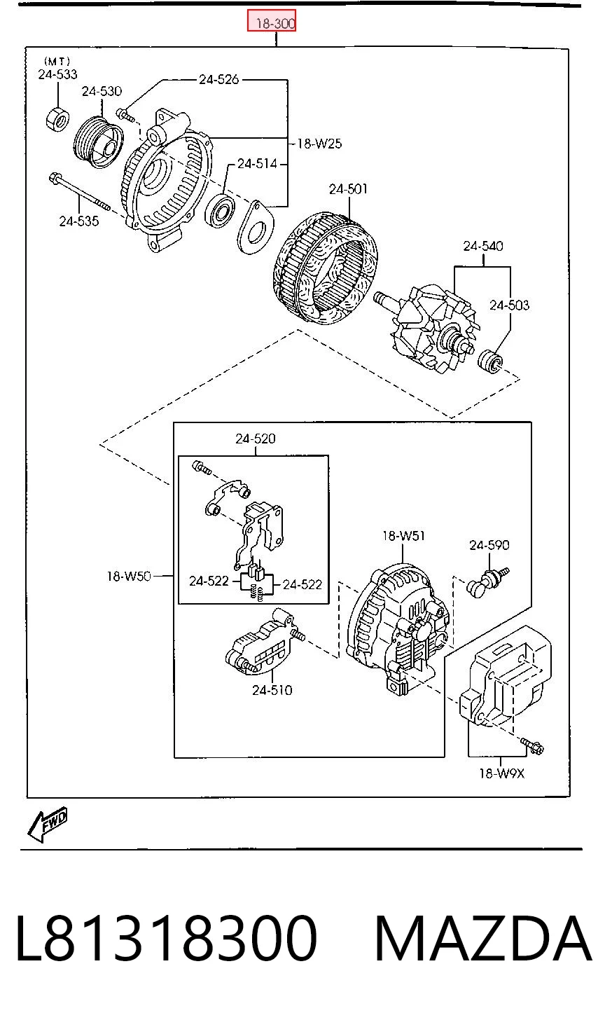 L81318300 Mazda Alternator