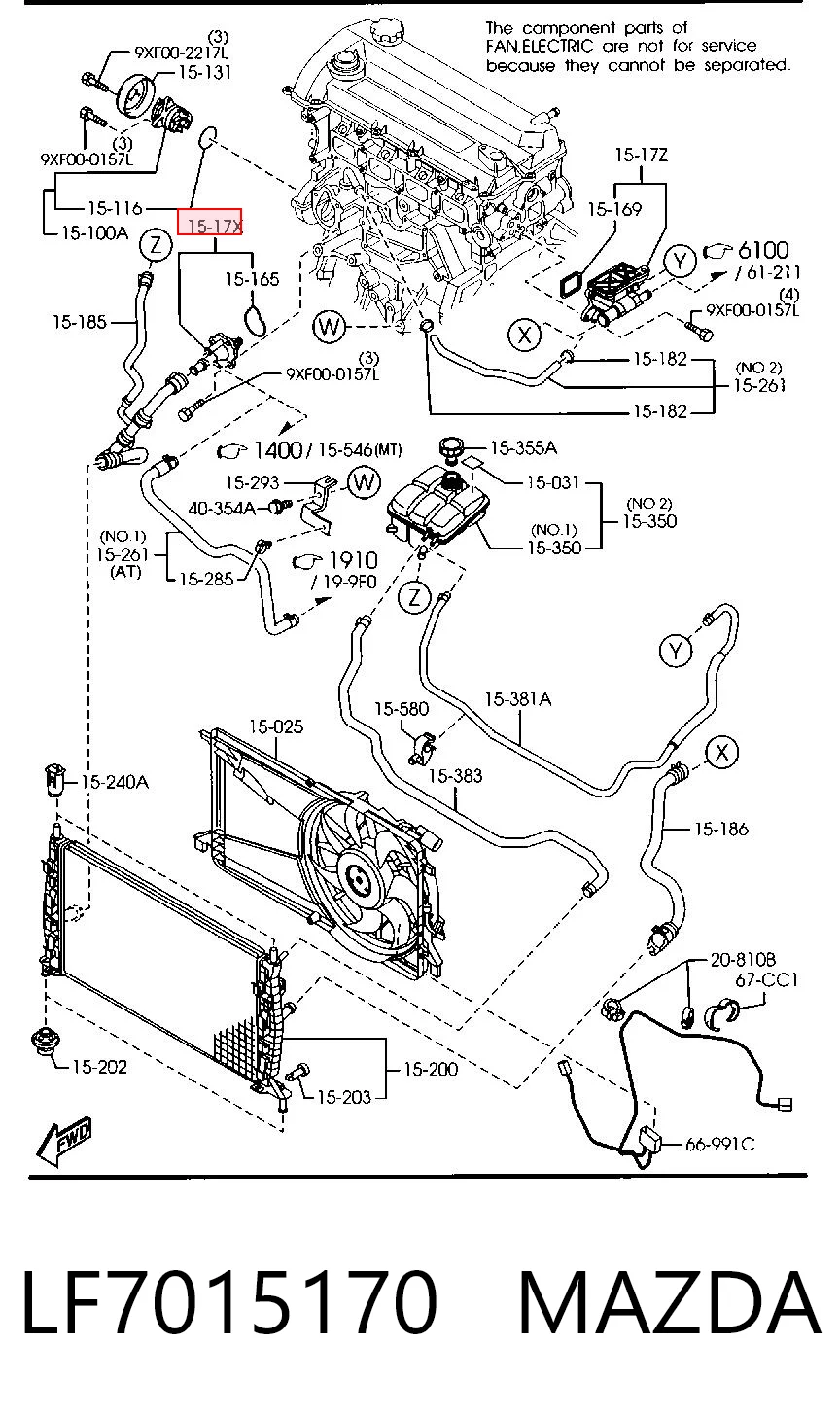 LF7015170 Mazda Termostat