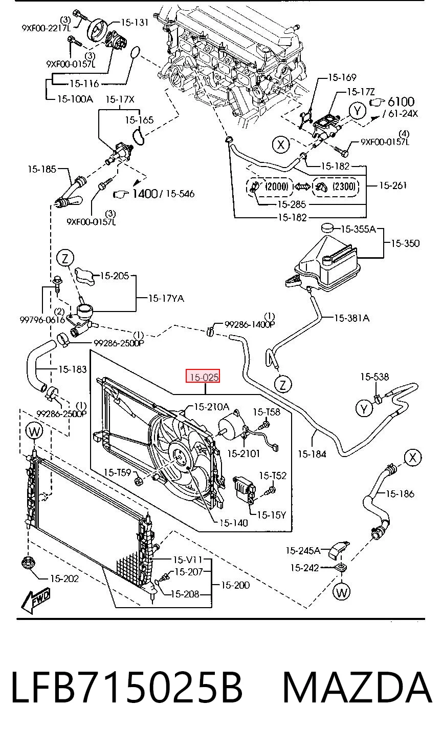 Wentylator elektryczny układu chłodzenia kompletny (silnik+wirnik) do Mazda 5 I CR