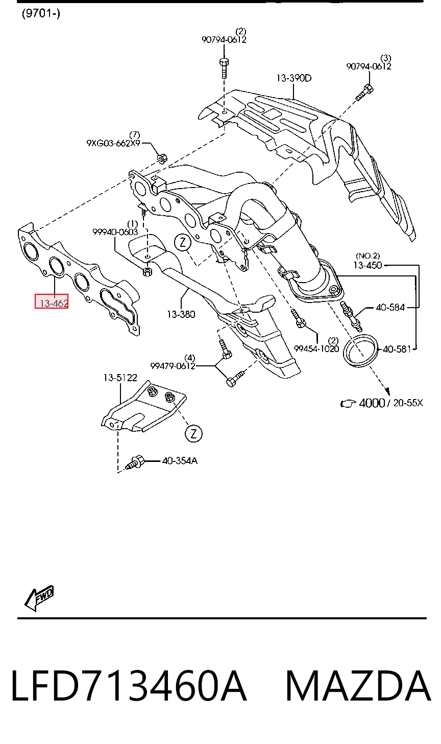  Uszczelka kolektora wydechowego Ford Mondeo 3