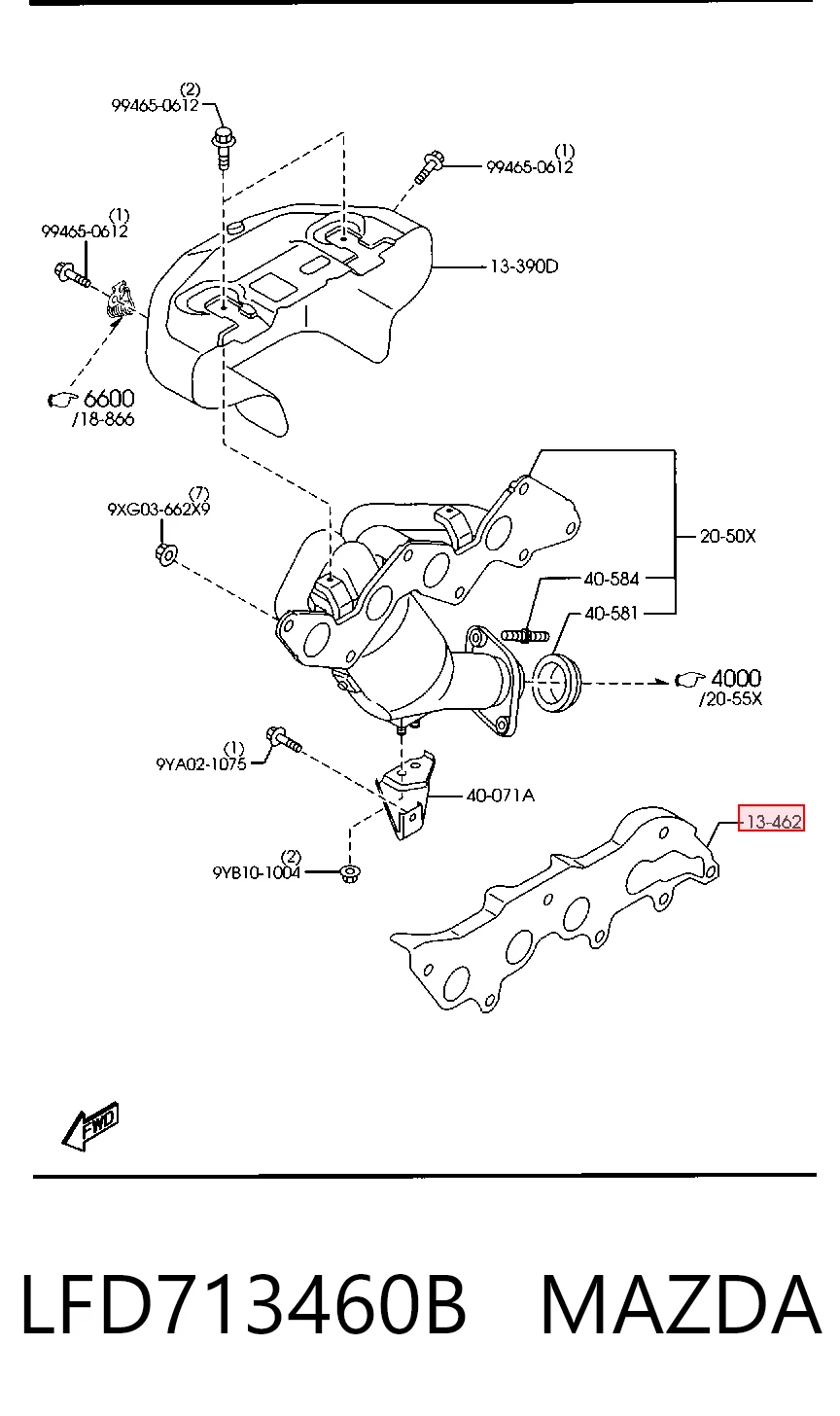 Uszczelka kolektora wydechowego Ford Mondeo III