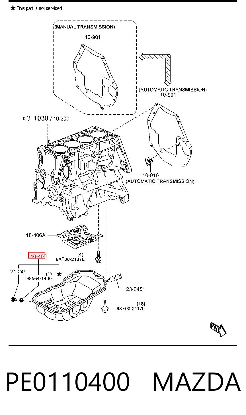 PE0110400 Mazda Miska olejowa silnika