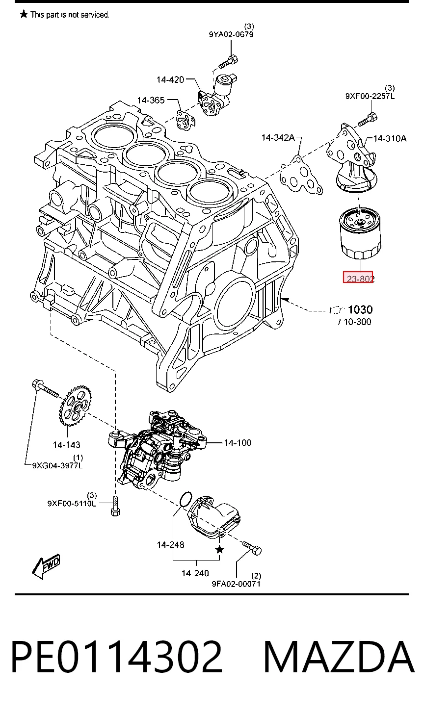PE0114302 Mazda Filtr oleju