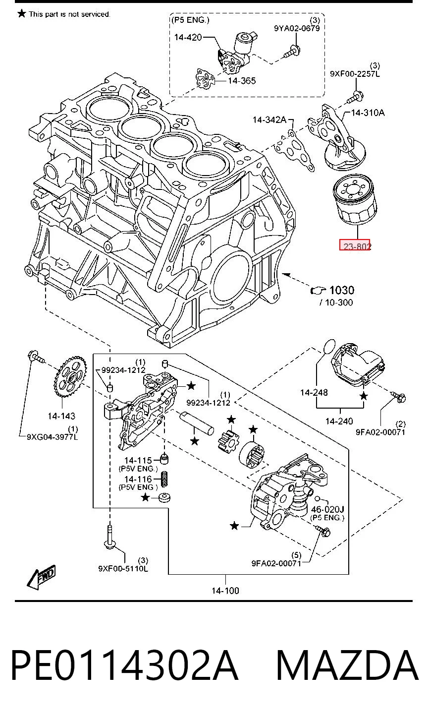 PE0114302A Mazda Filtr oleju