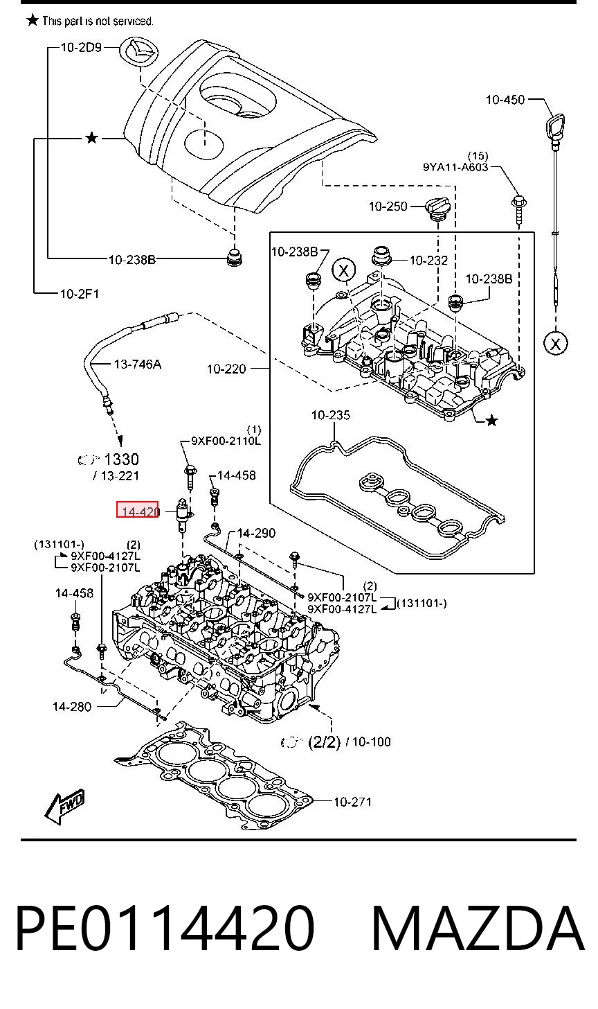 PE0114420 Mazda Zawór elektromagnetyczny faz rozrządu