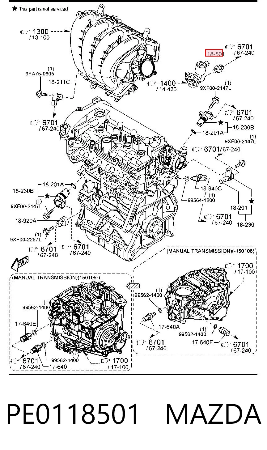 PE0118501 Mazda Czujnik ciśnienia oleju