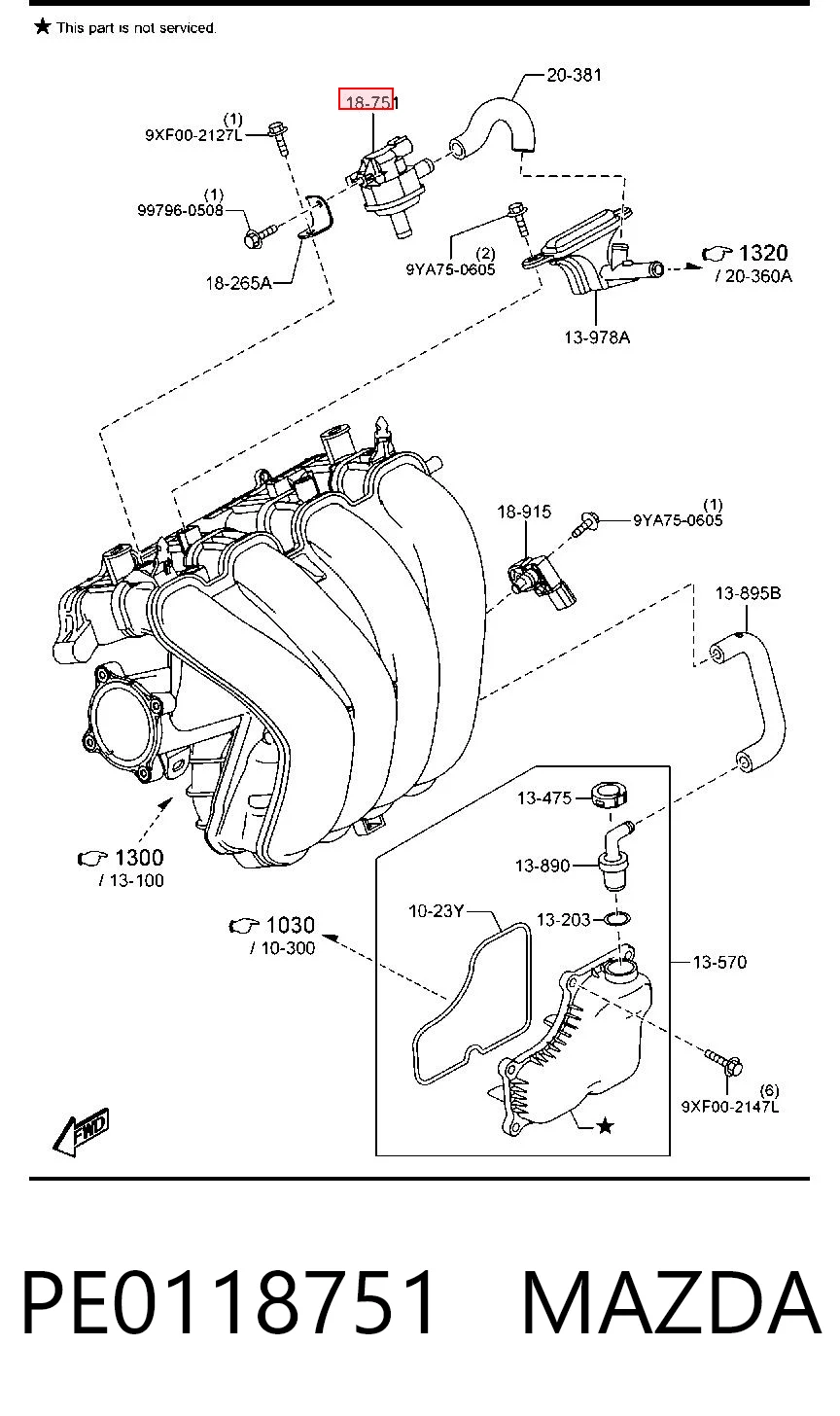 PE0118751 Mazda Zawór odpowietrzający zbiornika paliwa
