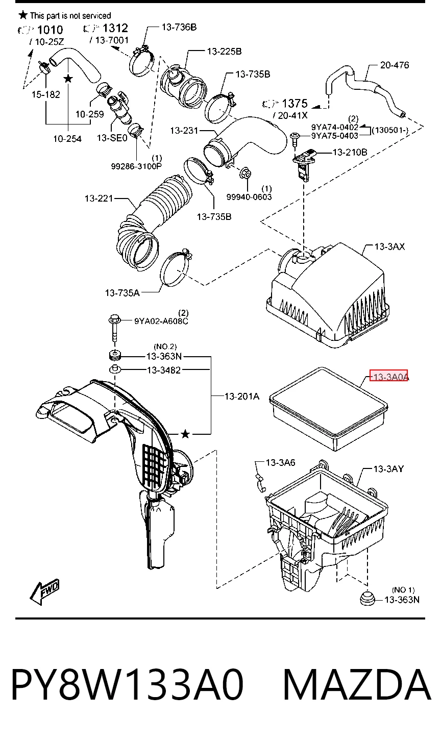 PY8W133A0 Mazda Filtr powietrza