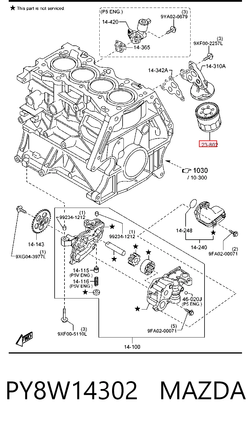 PY8W14302 Mazda Filtr oleju