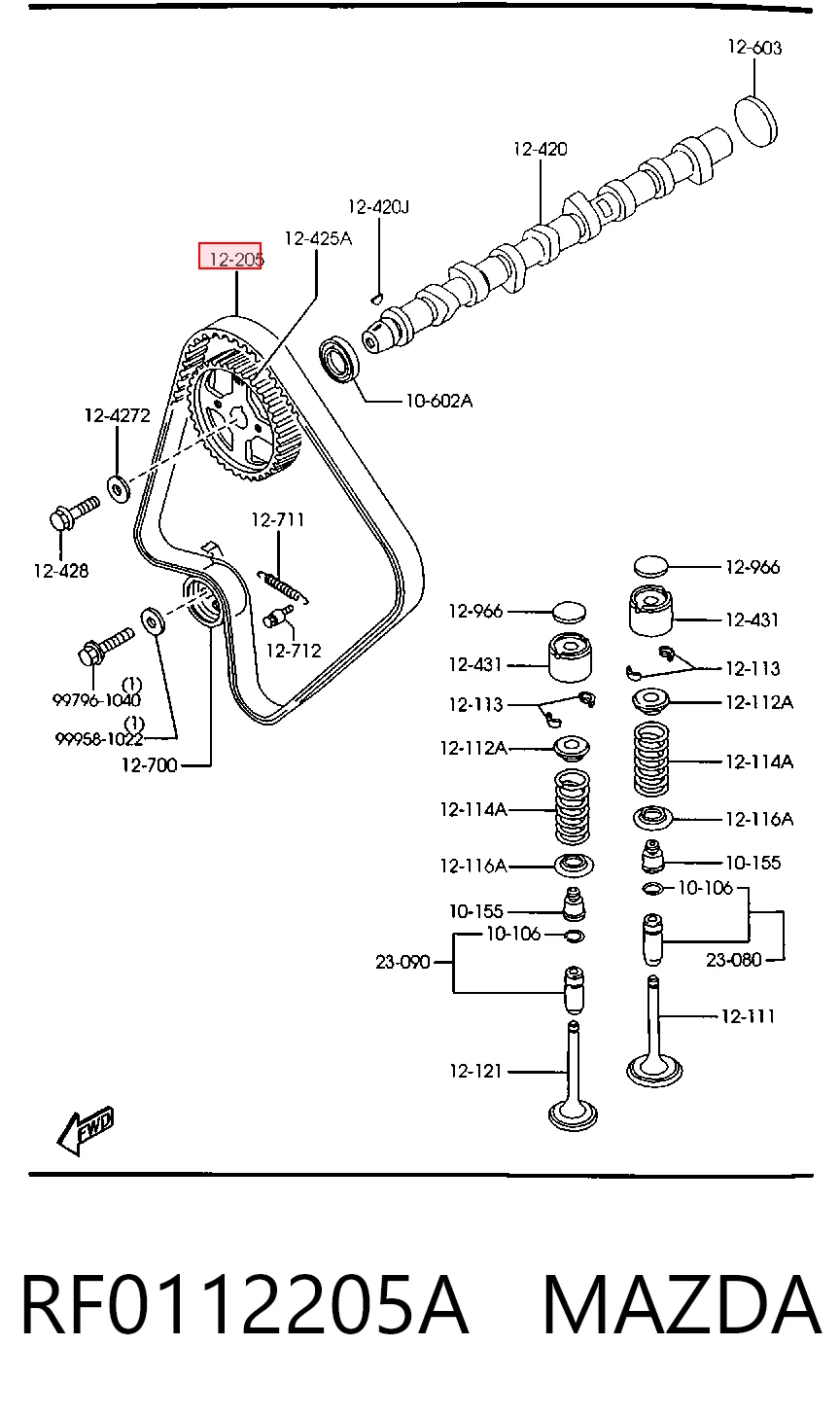  Pasek rozrządu Mazda E 