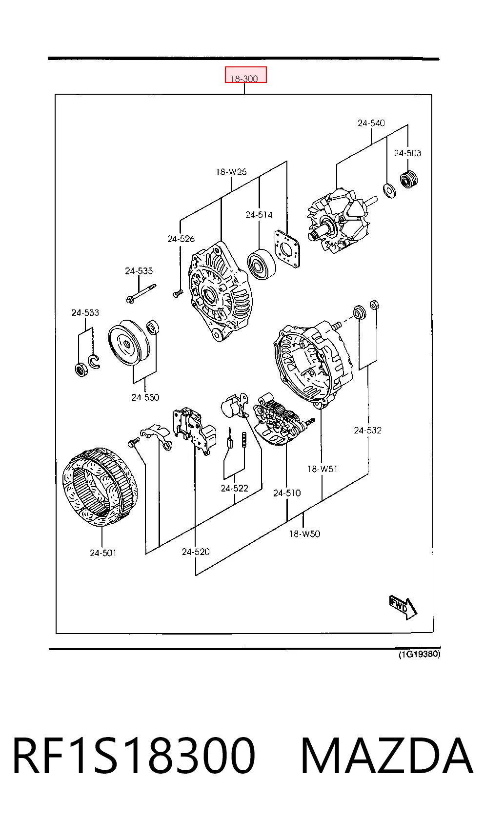 RF1S18300 Mitsubishi Alternator