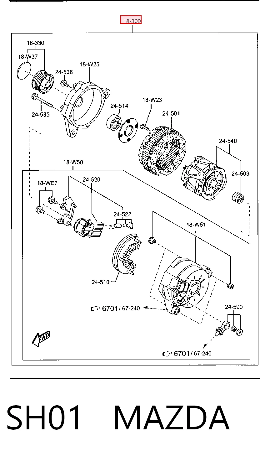 SH01 Mazda Alternator