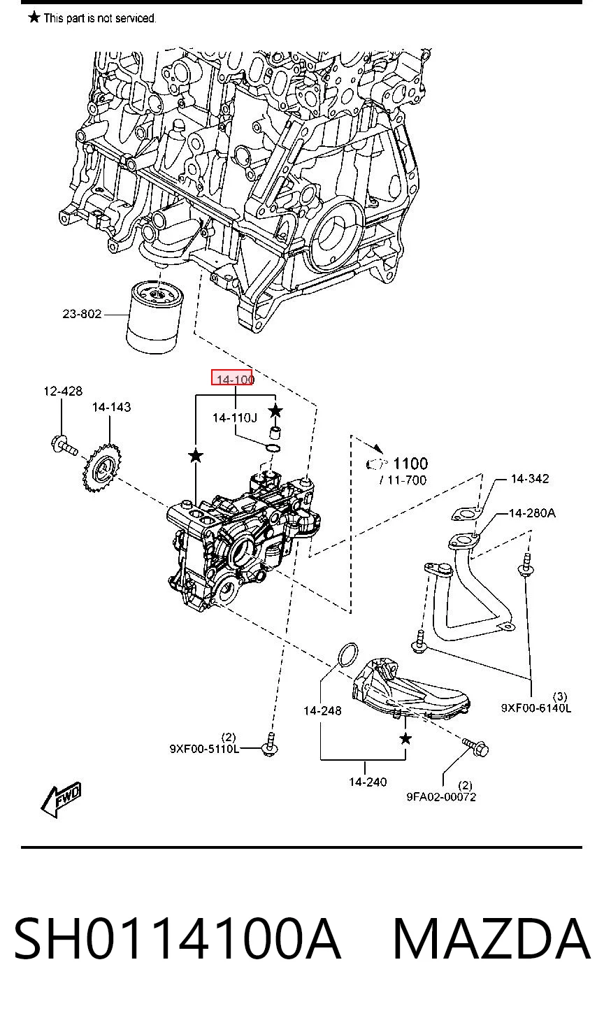 SH0114100A Mazda Pompa oleju